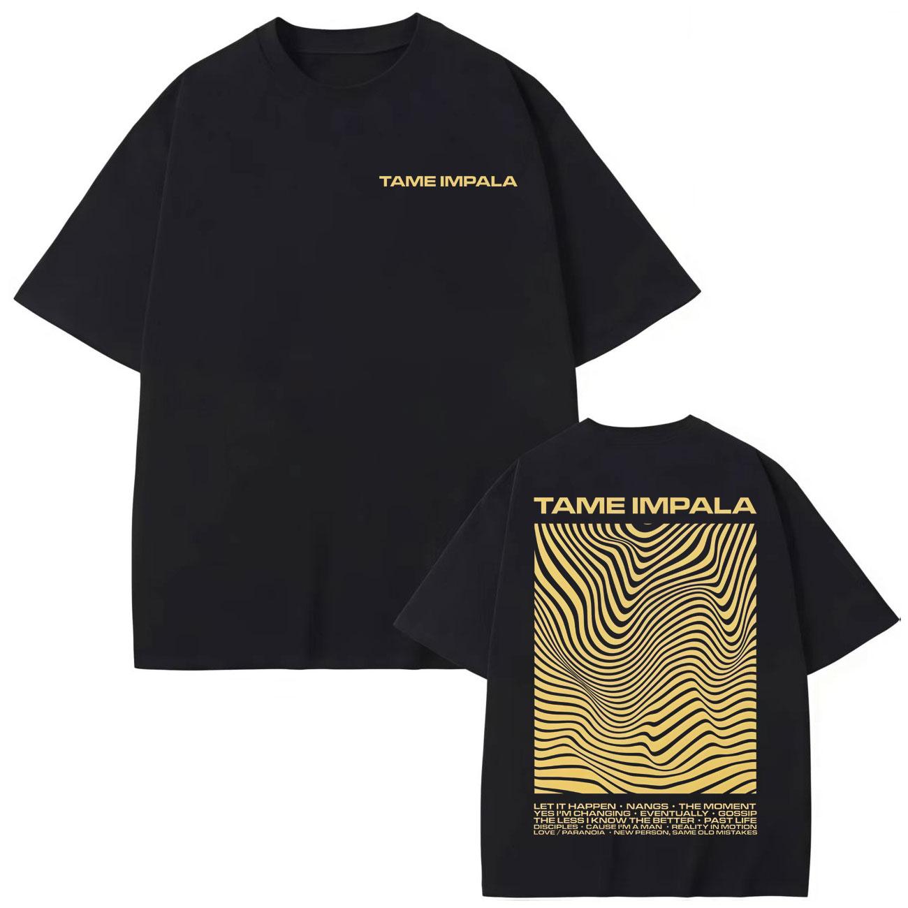 Rock Band Tame Impala Merch T Shirt High Quality Fashion Oversized T-shirts Men Women Summer Casual Short Sleeve T-shirt S