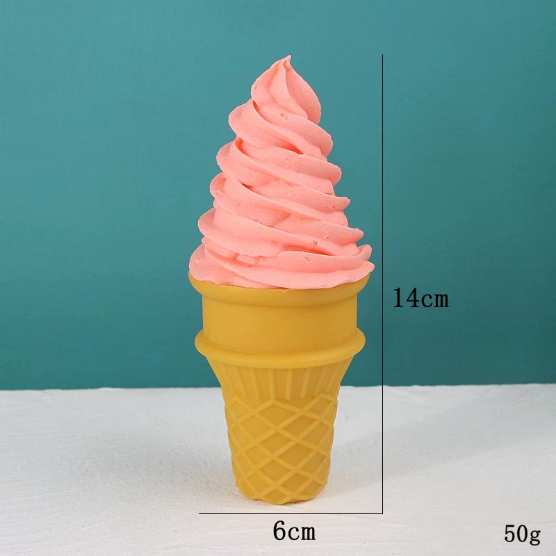 Simulation Ice Cream Model Decoration Fake Ice Cream Cone Food Mould Plastic Ornaments Window Sample Display Party Shooting Prop