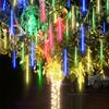 1pc Solar Meteor Shower Rain Lights, 8-Tube, LED Falling Raindrop Lights, Solar Christmas Tree, Garden Party Halloween Decor