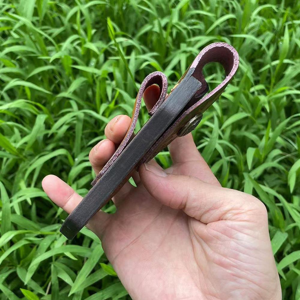 15cm Foling Knife Embossed Cowhide Scabbard Cover Second Layer Leather Sheath Case Camping Knife Holsters Belt Buckle