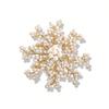 Elegant Faux Pearl Cluster Brooch, Gold-Tone Floral Spray Design, Women's Bridal Accessory for Wedding Party Gift