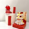 Solar Powered Lion Dance Mascot 1pcs Home Living Room Decoration Cute Annual Party Gift Chinese Style Shaking Head