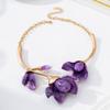 Fashion Colorful Flower Necklaces Adjustable Metal Open Chokers Korean Style Geometric Collar Necklace Women