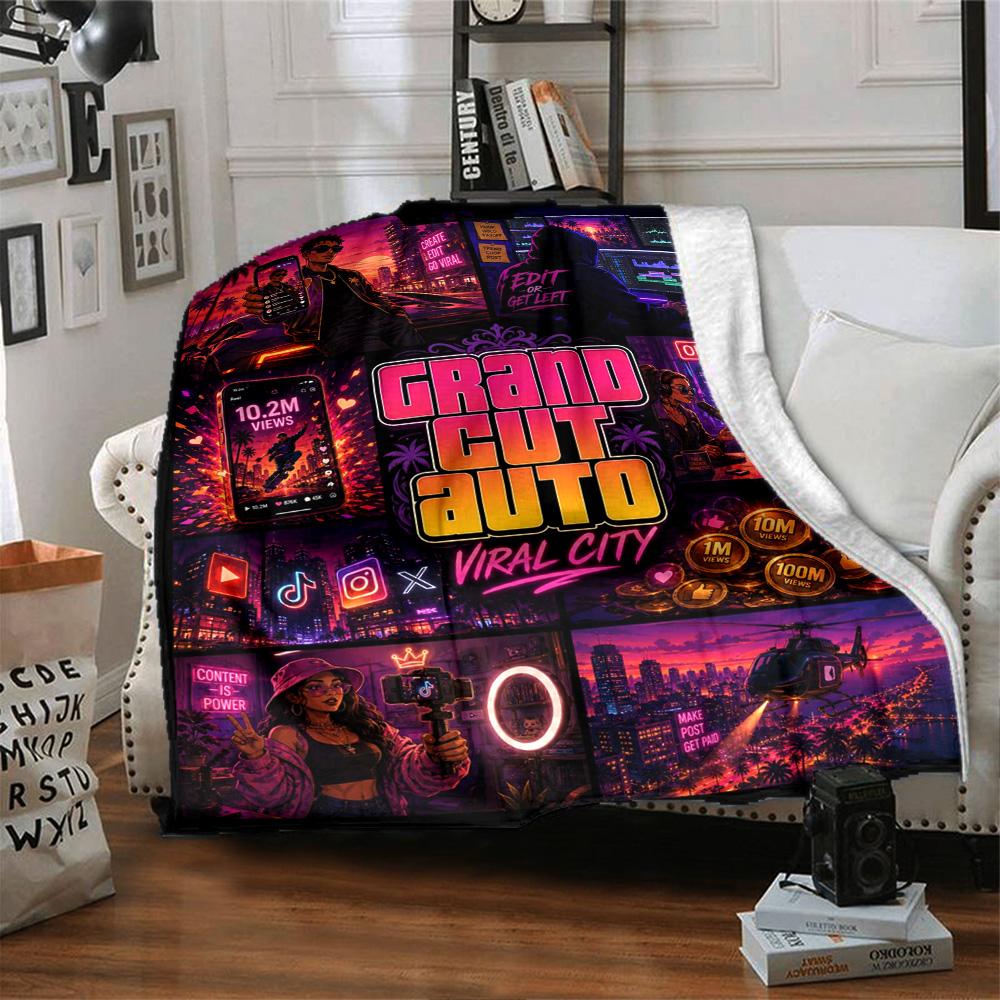 Grand Theft Auto Blanket Soft Warm Cozy Perfect for Office Picnics Bedding Four Seasons Multipurpose Stylish Decor