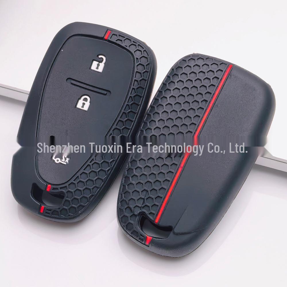 Chevrolet 3-Button Honeycomb Silicone Key Cover for Equinox, Malibu, Camaro - Scratch-Resistant Protective Shell
