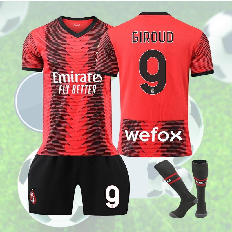 2324 Nová sezóna Ac Domácí dresový set Ne. 9 Giroud č. 17 Leo č. 11 Ibra č. 19 Theo Fotbalový dres