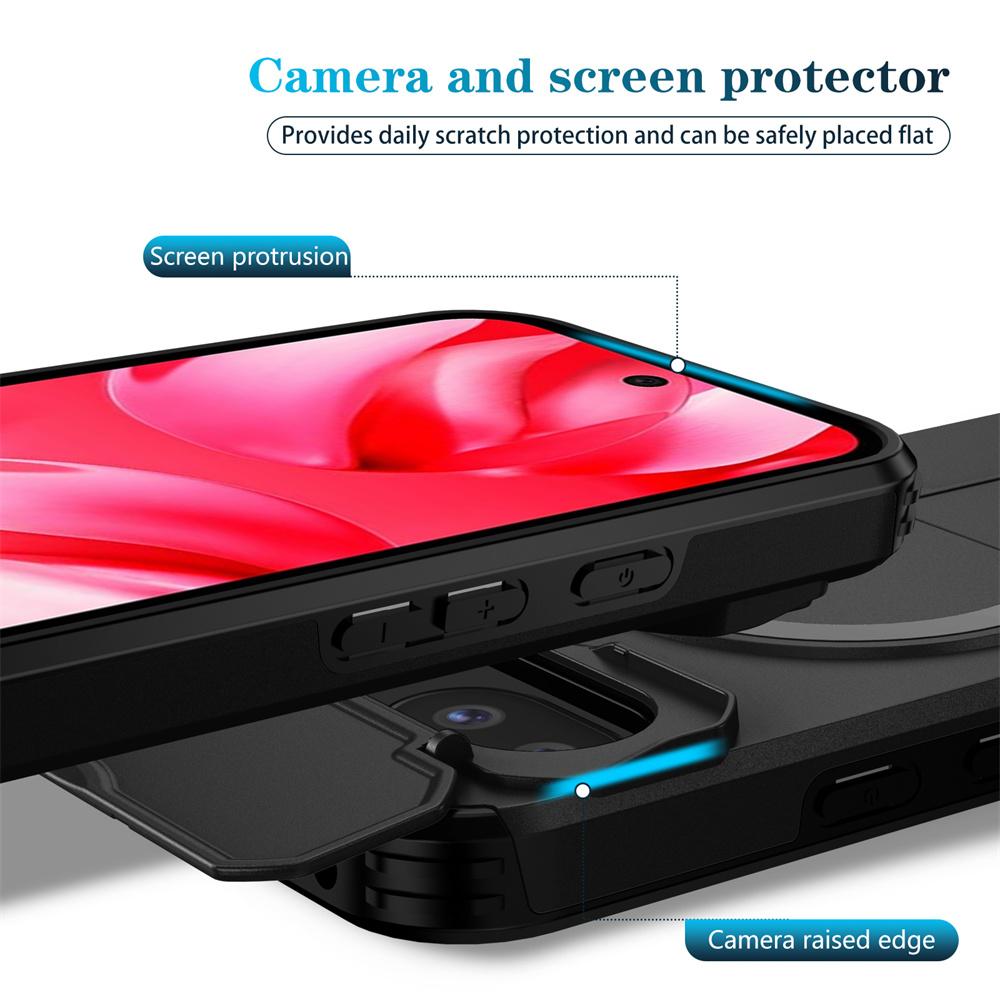 Protezione Scorrevole Fotocamera Supporto Pieghevole Magnetico Per Custodia Magsafe Per Google Pixel 10 9 8 Pro XL 8A 9A 10A Cover Posteriore Rigida Antiurto