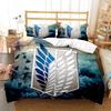 3D Printed Attack On Titan AOT Eren Yeager Comfortable Duvet Quilt Cover Pillowcase Bedding Set Bedroom Decoration Home Textile