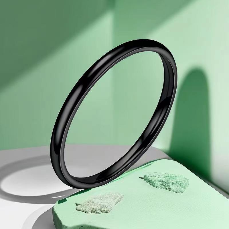 Women's Stainless Steel 2mm Minimalist Ring - Non-Fading Titanium Steel Fashion Accessory