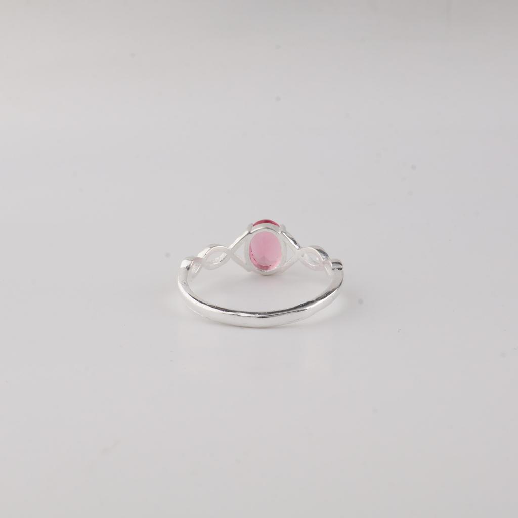 Pink Tourmaline Gemstone 925 Sterling Silver Wedding Jewelry Designer Ring For Her CZR-16-3