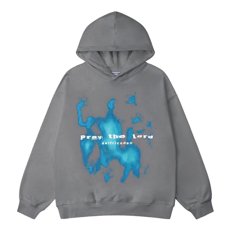 Heren Oversized Hoodie met 3D Digitale Print Streetwear Stijl Casual Pullover met Lange Mouwen