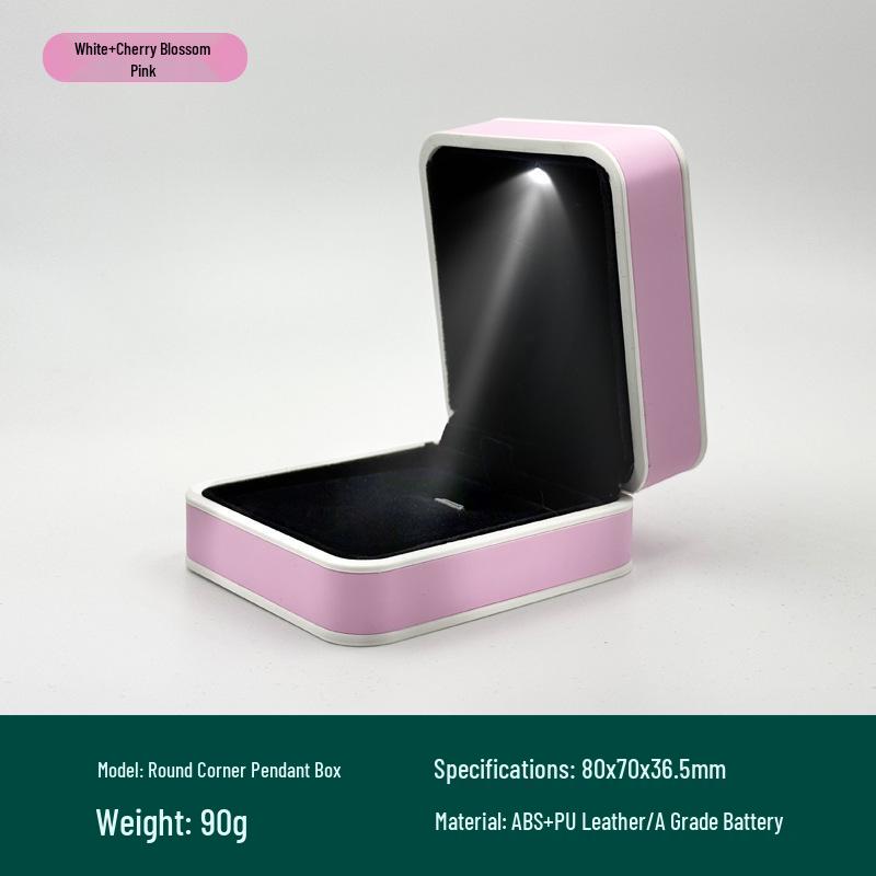 Creative LED Light Jewelry Ring Box with Illuminated Display