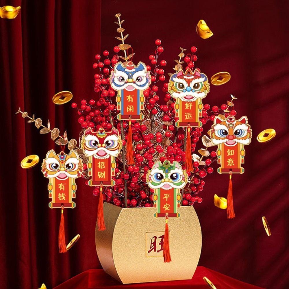 Frohes Neues Jahr Chinesische Stil Anhänger Bonsai Dekor Hängender Anhänger DIY Karte Jahr des Drachen Neujahrsanhänger Festlicher Vorrat