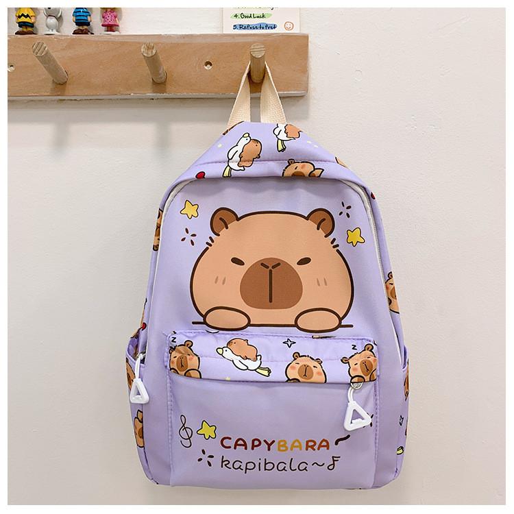 Cute And Spacious Childrens Cartoon Capybara Backpack For Boys And Girls In Nylon Soft