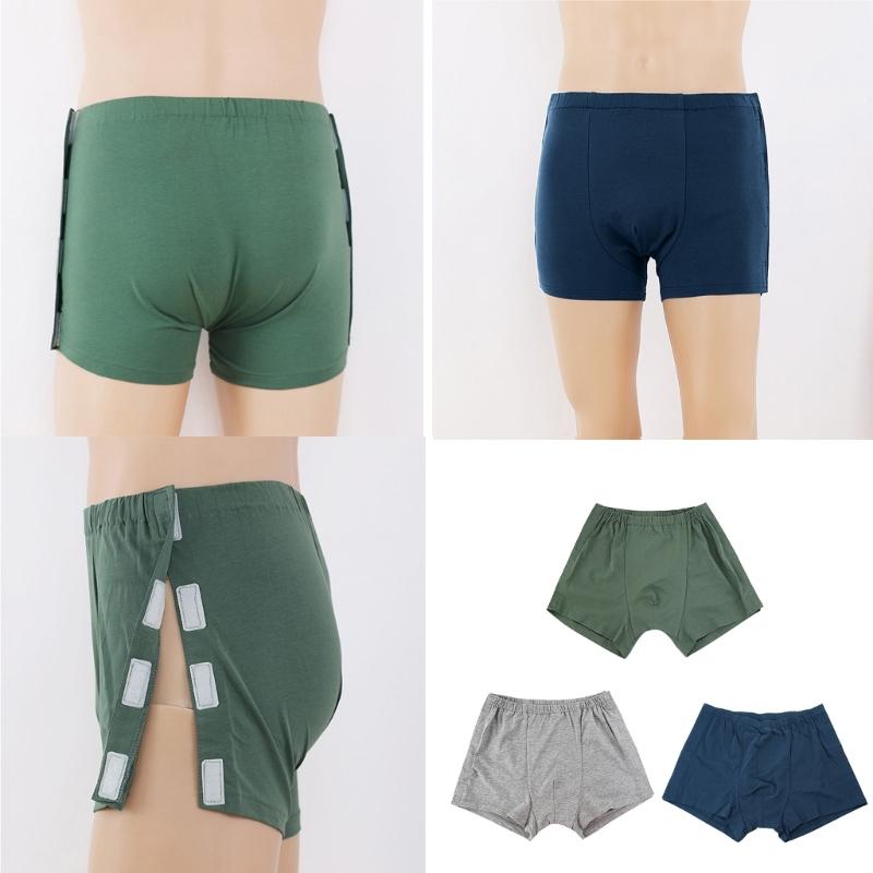 Pantaloncini Intimi Strappabili per Uomo Post-operatorio Boxer Adattivi Boxer da Incontinenza Riutilizzabili da Incollare