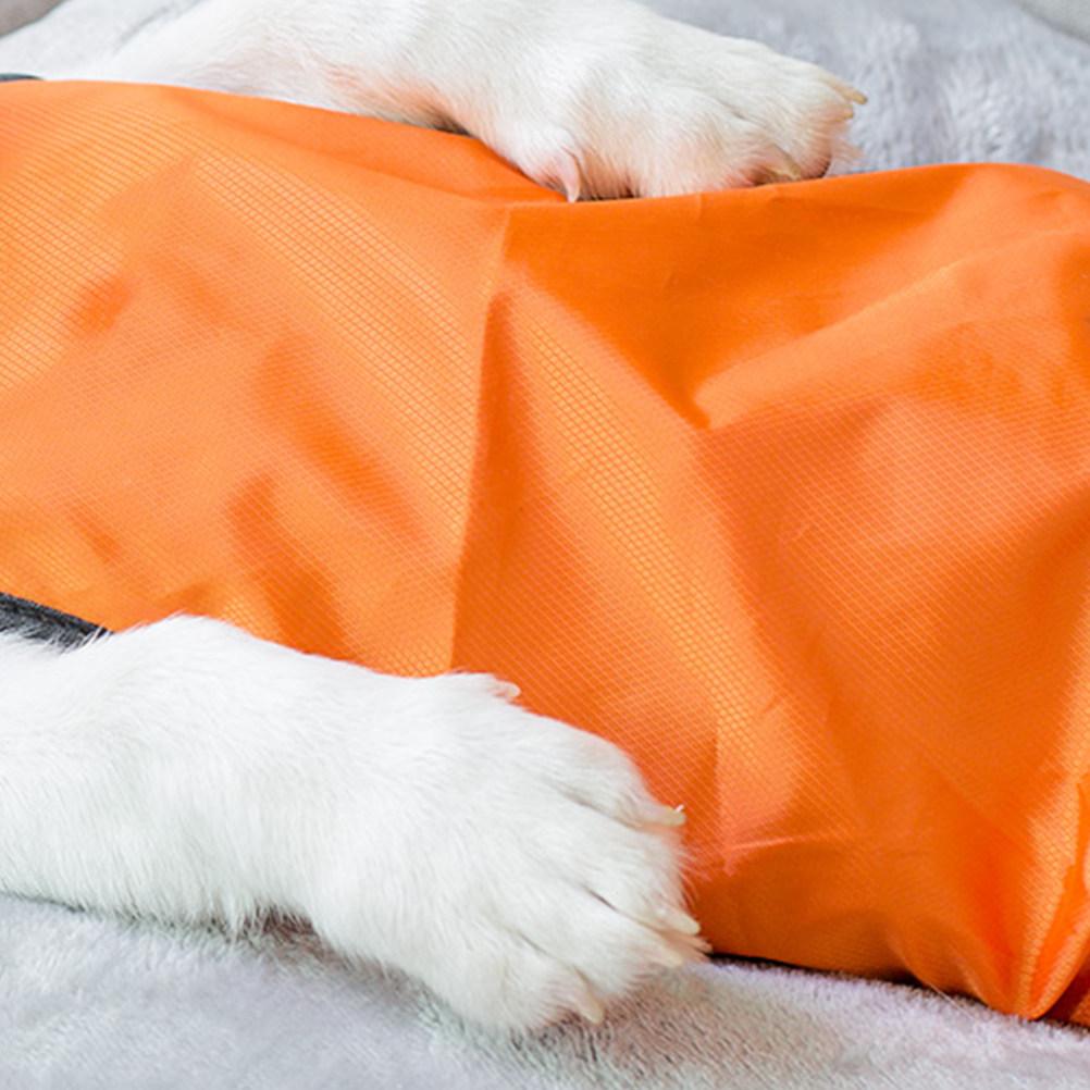 

Waterproof Dog Jacket Pet Raincoat Lightweight Breathable Adjustable for Dogs Puppies Orange Size S Comfortable Dry Belly 60X40X34CM