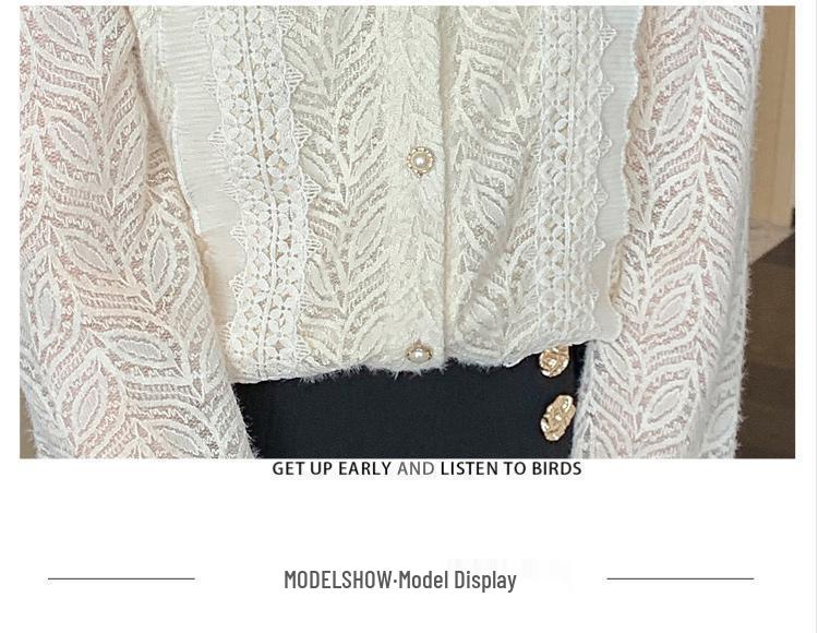 Chiffonspitze Langarm Damenoberteil - Samt, Herbst/Winter Trend