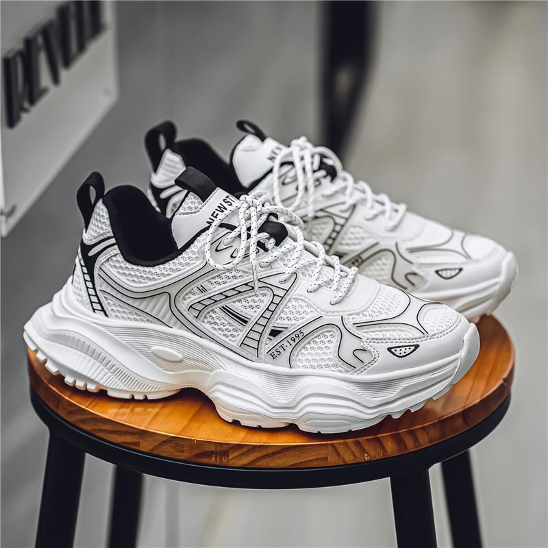 New Fashion Men 's Four Seasons Comfortable Thick Sole Shoes Students BoysTrending Soft Sole Breathable Casual Running Sneakers