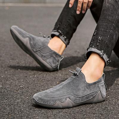 Men Fashion High Quality Comfortable Casual Driving Plus Size Elastic Holes Loafers Leather Shoes