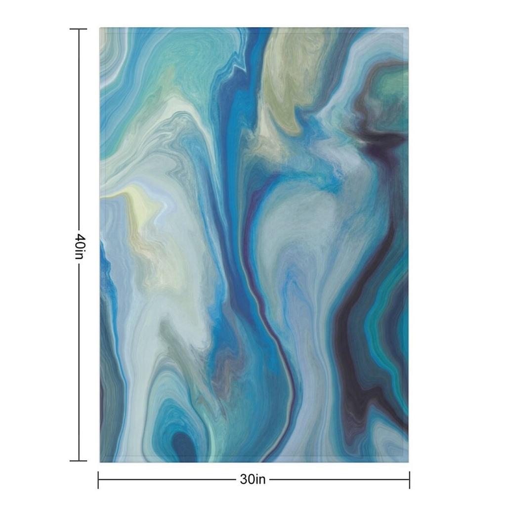 Cool Ocean Pools Marble Pattern - Blue Palette Throw Blanket For Sofa Thin Sofa Throw Sofas Sleeping Bag Blankets