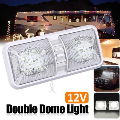12-24V RV LED Tavan Lambası Tekne Kamp Römork Karavan Araba Çift Tavan Lambası İç Aydınlatma Evrensel Araba Aksesuarları