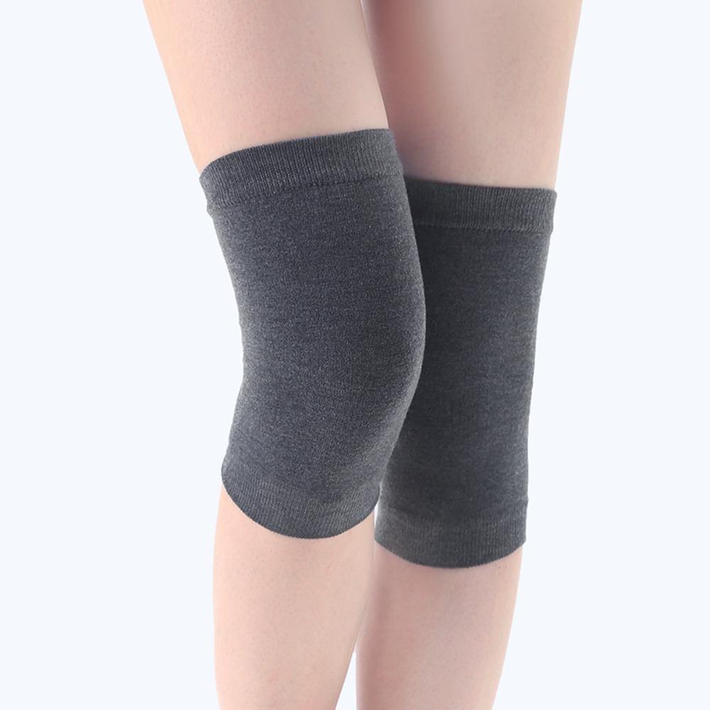 

1 Pair Cotton Knitted Knee Sleeve Kneecap Support Plush Leg Warmers New Leg Warmers Women Men L-Grey-1 No velvet