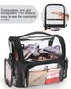 Estojo Profissional para Pincéis de Maquiagem Relavel 4 Bolsas Pequenas Porta Grande Bolsa de Viagem PVC Transparente Impermeável+Nylon Fechamento com Zíper