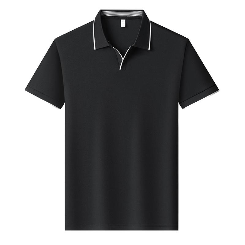 Seagull Collar Men's Casual Solid Color Short Sleeve Polo Shirt