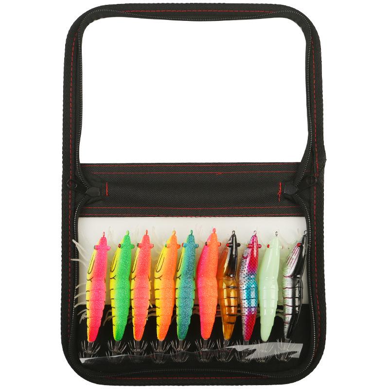 Verstärkter Black King Kong Schirmhaken Leuchtender Tintenfischköder, Simulation Holzgarnele, Langsam sinkend, 8g, 12g, 19.5g für Meeresangeln.