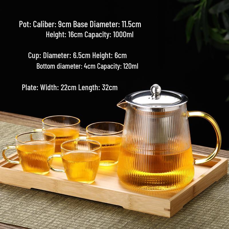 2026 Thickened Glass Teapot with Integrated Infuser – High-Temperature Resistant for Home Brewing