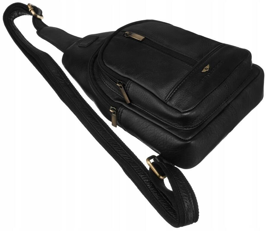 Men's leather backpack with one shoulder - Peterson