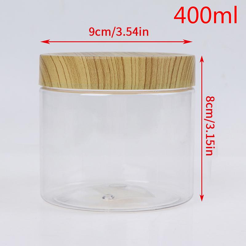 Pusty przezroczysty pojemnik na słoiki z plastikową imitacją drewna Plastikowa butelka do przechowywania