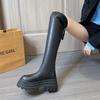 Over-knee elastic boots 2025 autumn new small man looks tall and thin thick heel knight boots tall boots