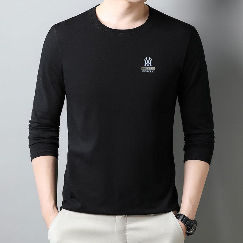 Herren T-Shirts Langarm Slim Men T-Shirt Junger Mann Reine Farbe Tops Tees Hemd O-Ausschnitt für männliche Jungen T-Shirt