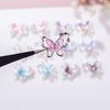 10Pcs Butterfly Nail Art Charm Rhinestone Faux Pearl 3D Butterfly Shape Nail Design Jewelry DIY Crafts Nail Decoration Accessories