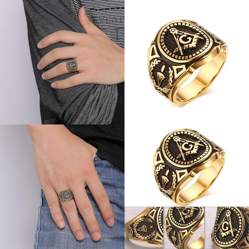 Anello da Uomo Color Oro con Lettera Moda Elegante Semplice Stile Trendy per Uso Quotidiano da Uomo