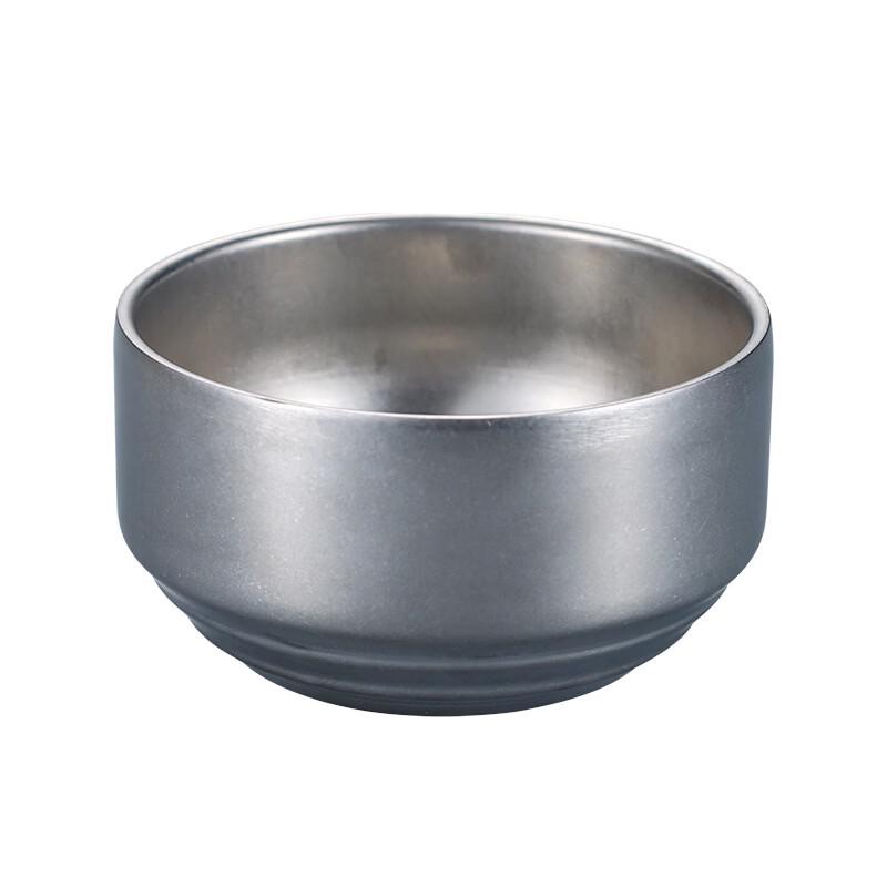 ZISIZ Retro Double-Layer 304 Stainless Steel Bowl with Lid (2-Pack)