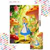 Alicia en el País de las Maravillas pintura de diamantes hecha a mano diy mosaico arte pintura kit decoración del hogar