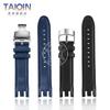 21mm For Swatch YRS Series Cow Leather Strap YRS403 412 402G Curved End Bands Watch Chain Men's Watch Band Bracelet with Tools