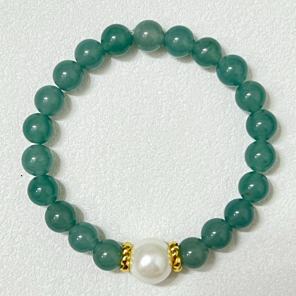 Natural Stone Beaded Bracelet for Women 8mm Round Beads Stretch Bangle Handmade Jewelry Gifts
