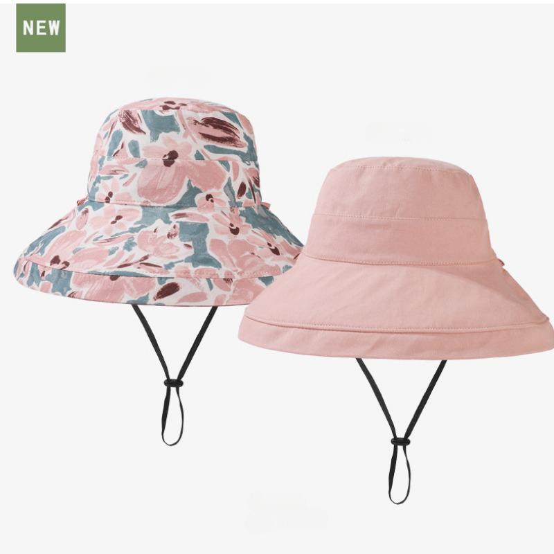 

Повседневная дышащая солнцезащитная шляпа с защитой от ультрафиолета и солнцезащитным козырьком Рыбацкая шляпа Двусторонняя складная шляпа Кепки с цветочным принтом Регулируемая дышащая шляпа от солнца M（56-58cm） розовый