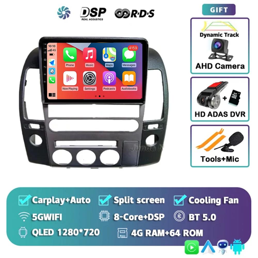 Android 14 Car Radio For Nissan Navara 3 D40 2004- 2010 Multimedia Video Player GPS 4G Carplay Autoradio 2K QLED Head Unit Colo