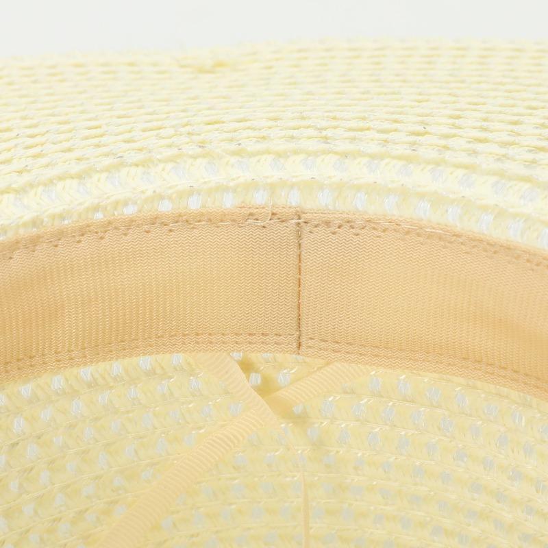 Bucket hat flat edge straw hat women's vacation visor flower top hat sun hat