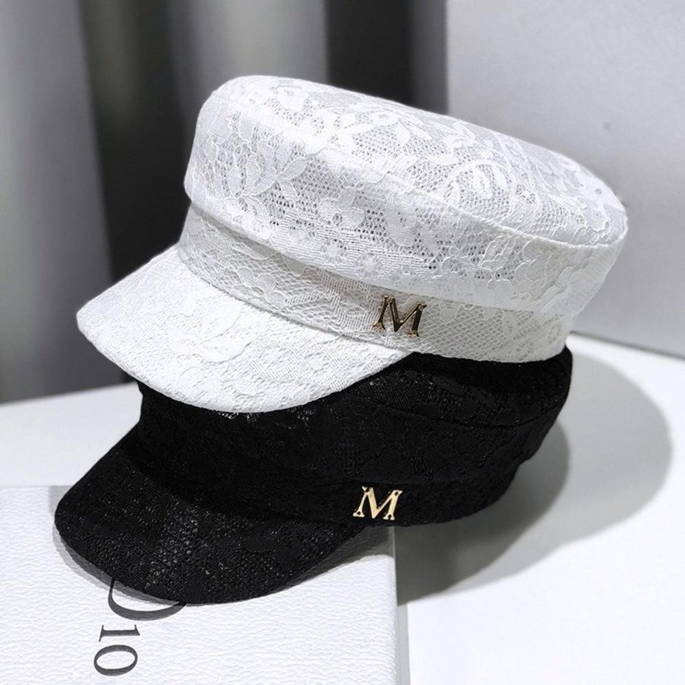 Yiran Dayang Hat Women's Fashion Lace Lace Beret Cap Vintage Sun Protection Baker Boy Cap Hollow Out Lightweight Newsboy Cap