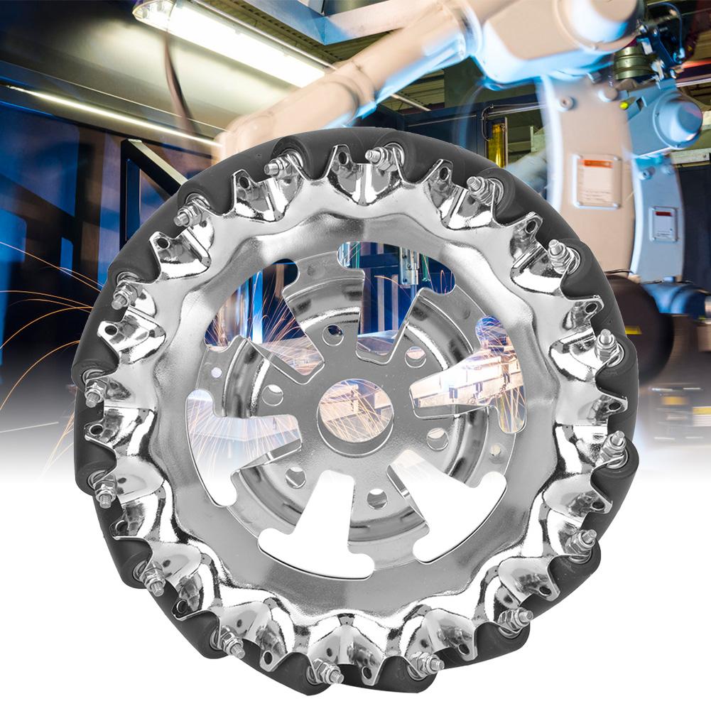 6 Zoll Mecanum-Rad Metall Rechts mit 16 Stück TPU-Gummirollen Teile für Industrieroboter
