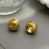 Metal Feel Fashionable Brushed Matte Ear Buckle Cold Three-dimensional Ball Metal Eggshell Earrings Simple Women's Senior Eye-catching