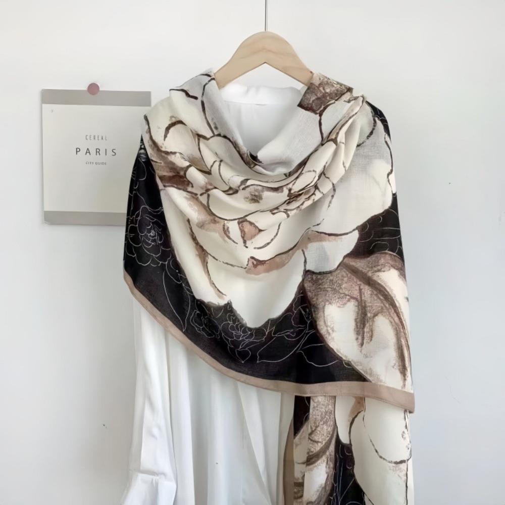 New Ethnic Style Wraps Shawl Cotton-linen Geometric Pattern Headscarf Printed Long Headscarf Lady