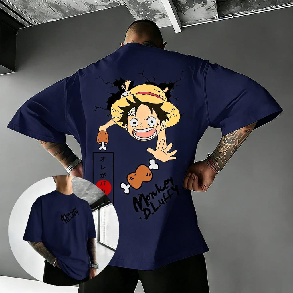 Übergroßes One Piece Luffy Anime Grafik T-Shirt Mann Frau Baumwolle Kurzarm-Tee Streetwear 2026 Sommer Neu Lässig Y2k Kleidung