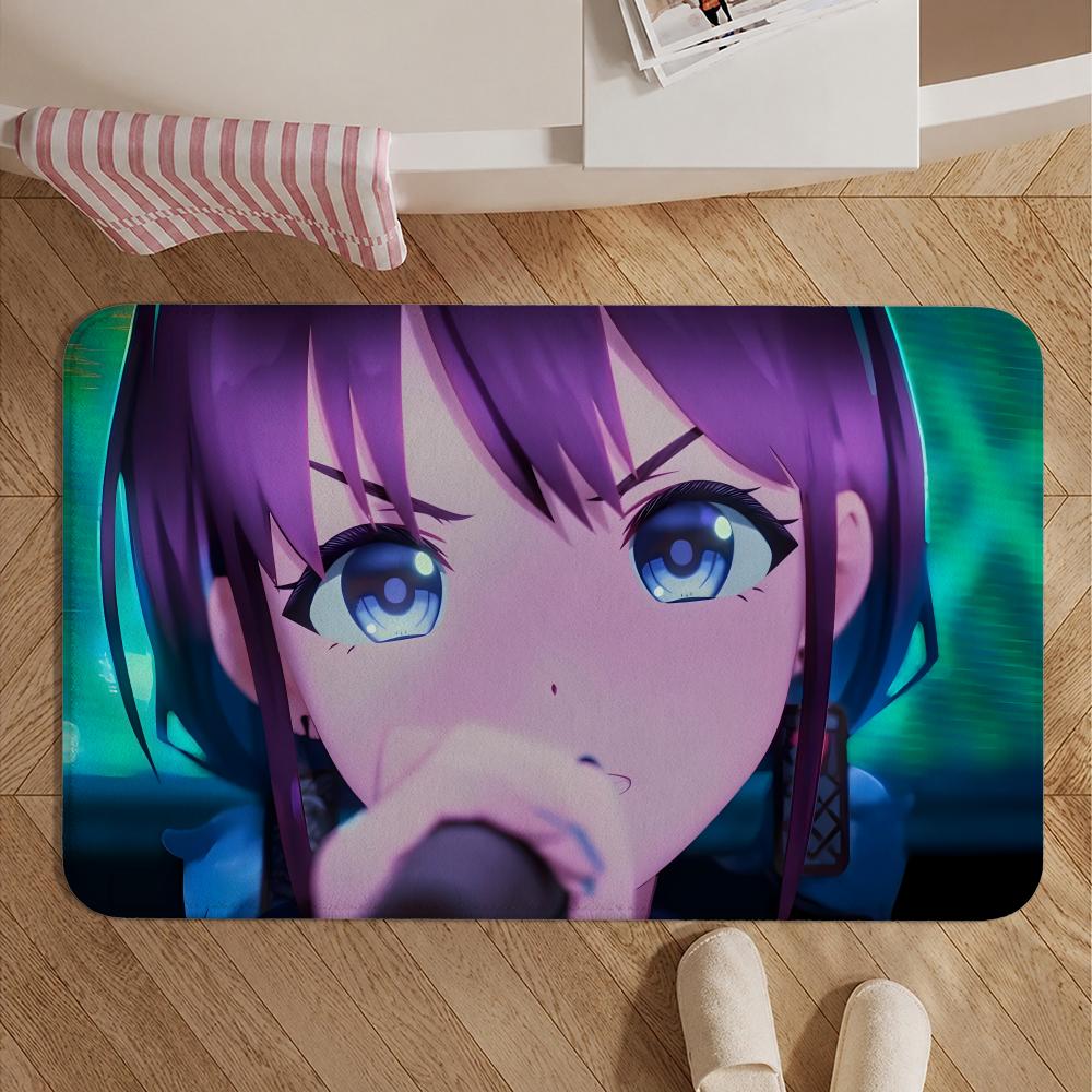 Anime-girls Band cryS Floor Mat Soft Non-Slip Bath Mat, Bedside Carpet, Absorbent Doormat for Home