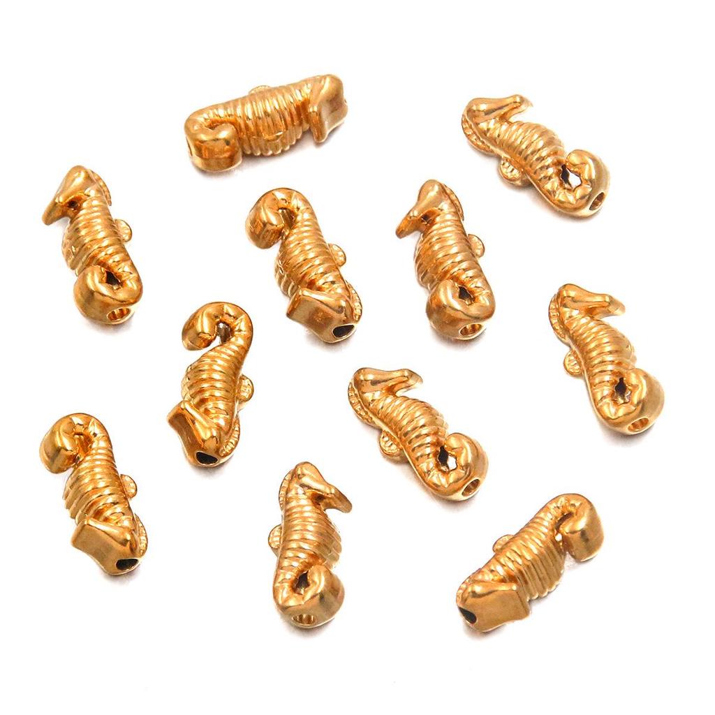 Retro Ocean-Themed Stainless Steel Beaded Pendants: Starfish, Seahorse, Sea Turtle for DIY Bracelets & Necklaces